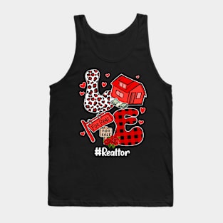 LOVE Realtor Life Leopard Funny Valentine_s Day Tank Top